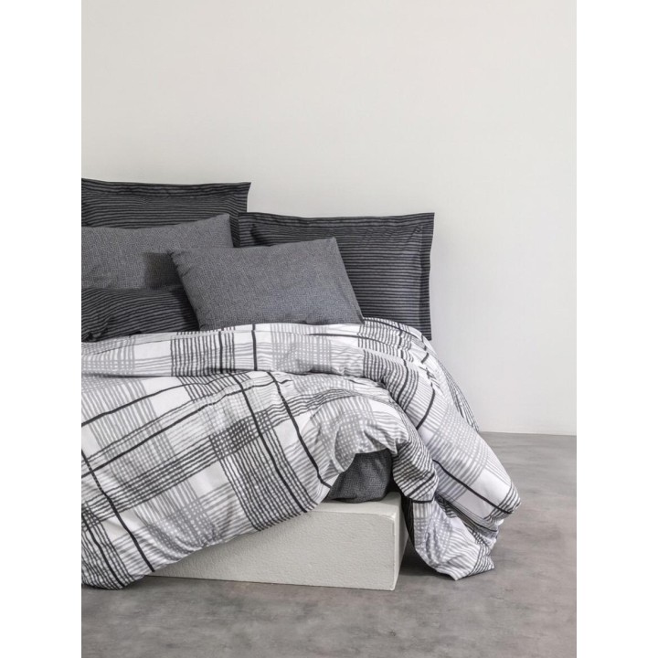 Pościel 100% bawełna 22 Owce - MODERN krata szary