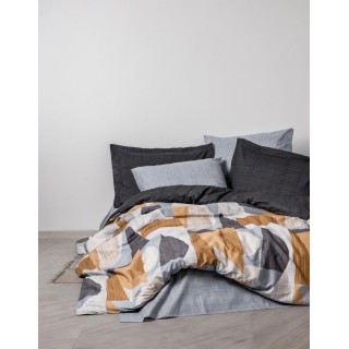 Pościel 100% bawełna 22 Owce - MODERN wzór szary + pomarańczowy