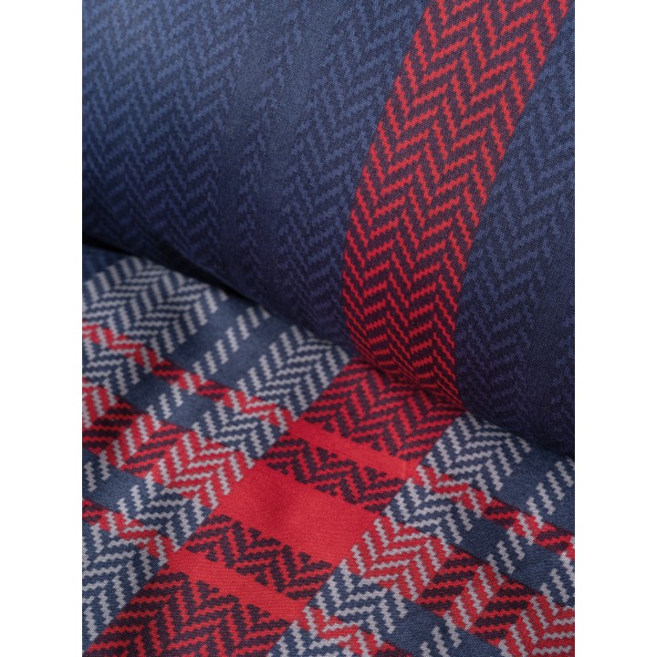 Pościel 100% bawełna 22 Owce - MASCULINE krata granatowy + czerwony