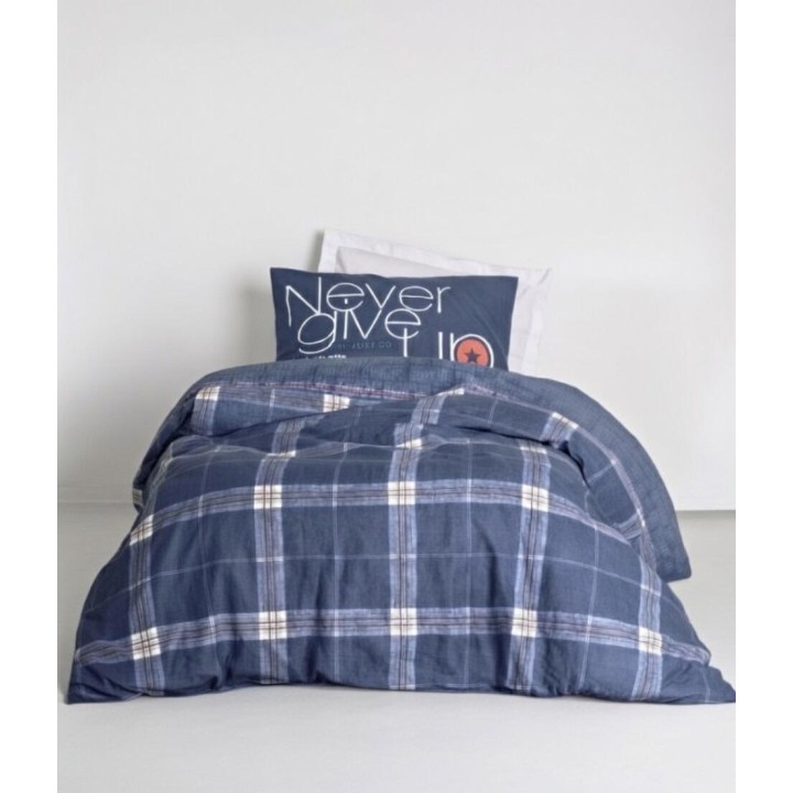 Pościel 100% bawełna 22 Owce - MŁODZIEŻOWA krata granatowy