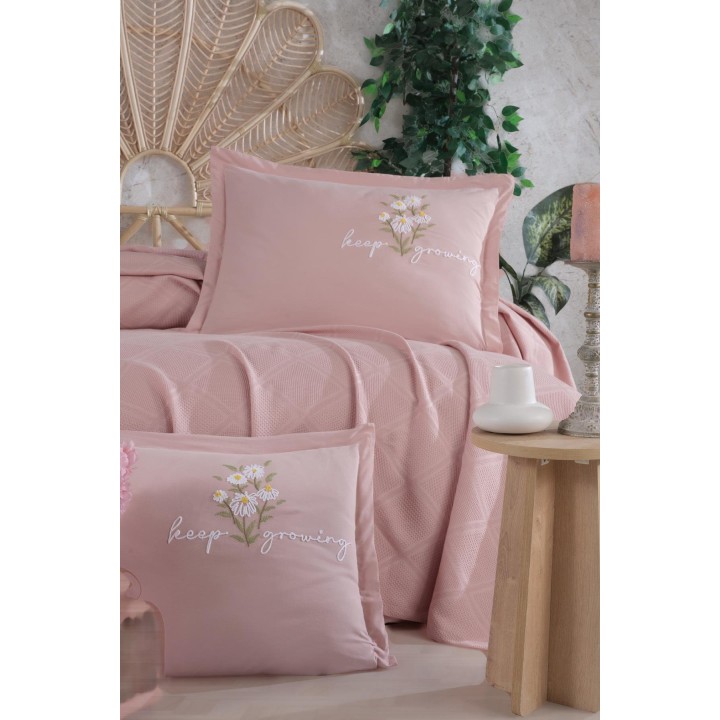 KOC 100% bawełna 22 Owce - CLASSY RÓŻOWY- KOC 220x240cm, 2x poszewka 50x70cm, prześcieradło 240x260 cm