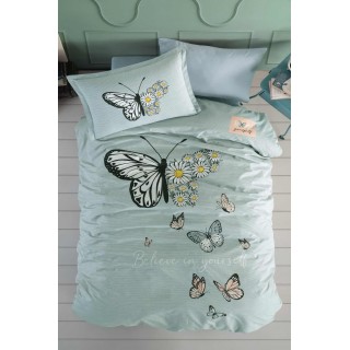 Pościel 100% bawełna 22 Owce - CLASSY niebieskie motyle