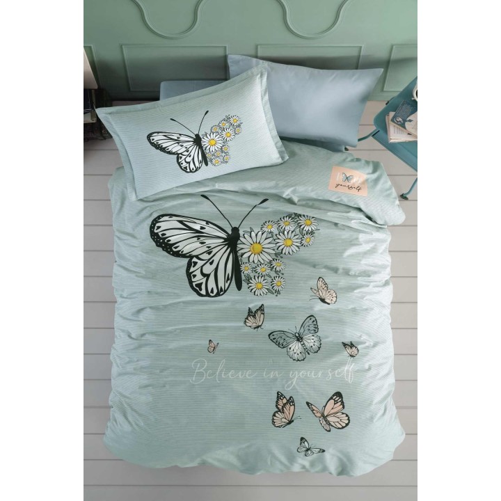 Pościel 100% bawełna 22 Owce - CLASSY niebieskie motyle