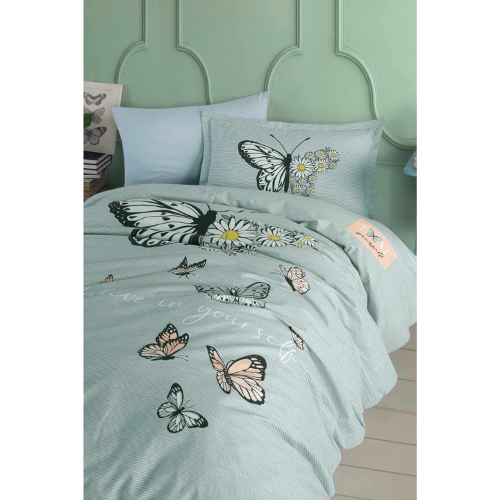 Pościel 100% bawełna 22 Owce - CLASSY niebieskie motyle