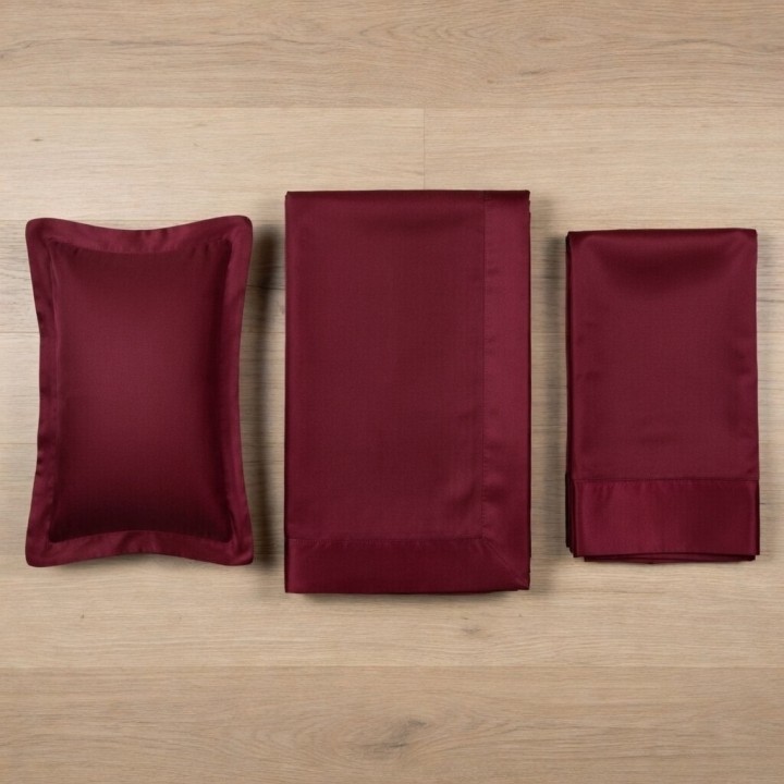 Pościel bawełna satynowa 22owce - ELEGANT bordo