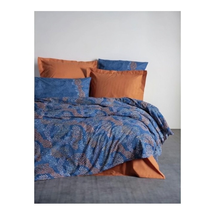 Pościel 100% bawełna 22 Owce - MODELINE cynamonowy + niebieski